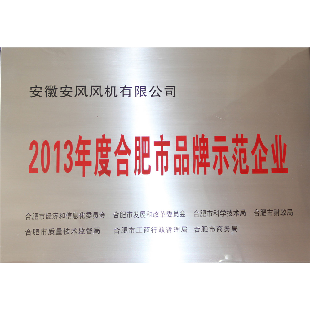 2013年度合肥市品牌示范企业